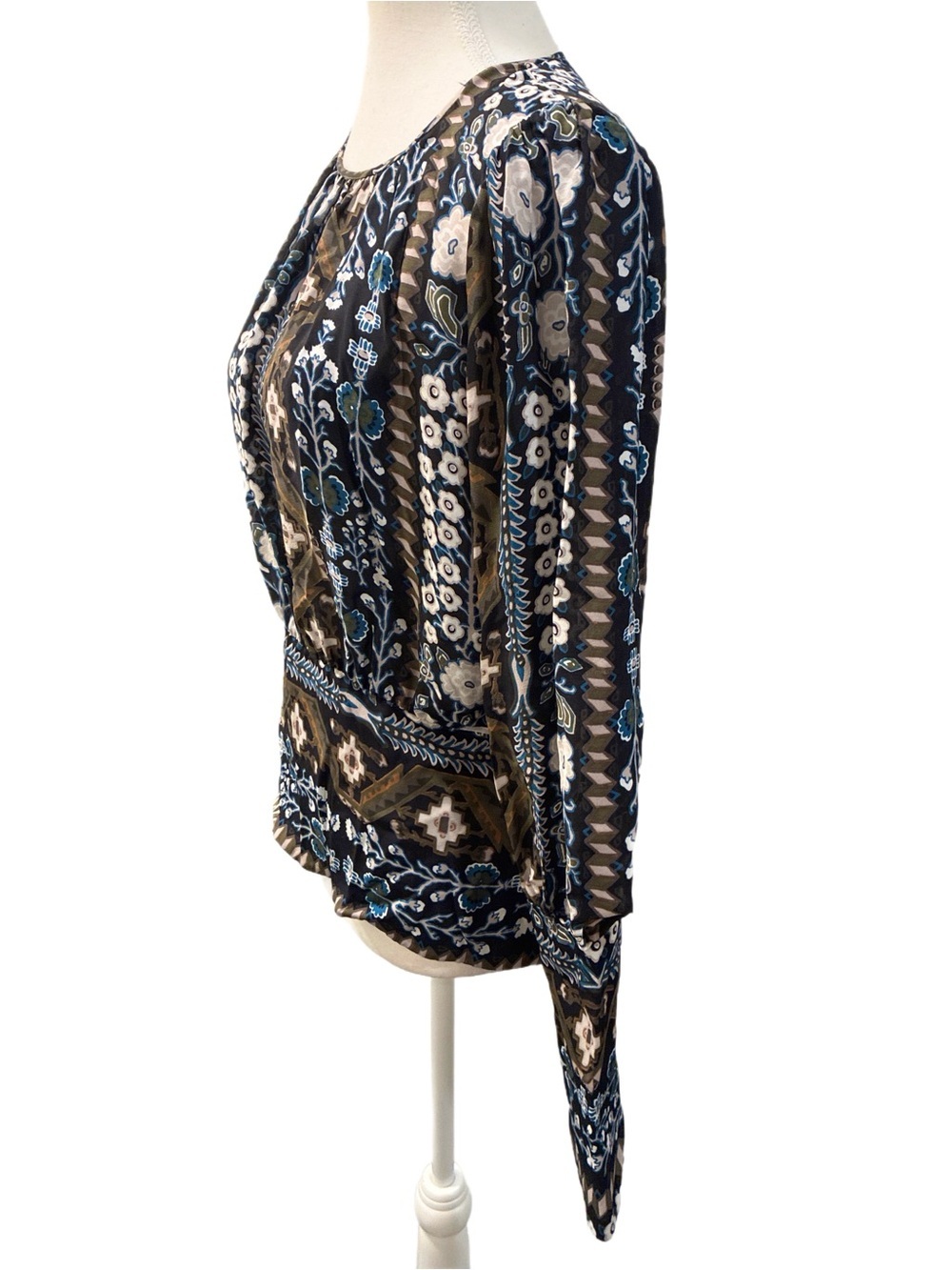 Veronica Beard NWOT Anouk Paisley Silk Blouse with Mutton Sleeves Size 6 - Picture 5 of 7